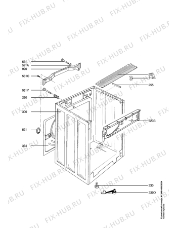 Взрыв-схема стиральной машины Aeg LAVW1039 - Схема узла Housing 001