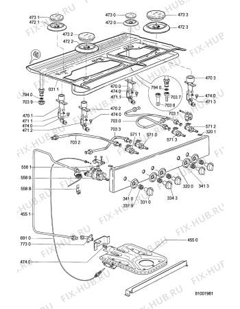 Схема №2 C 851 WH с изображением Панель для плиты (духовки) Whirlpool 481245359913