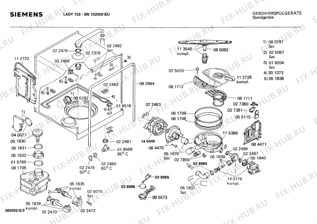 Схема №5 SN152045 с изображением Панель для посудомойки Siemens 00117681