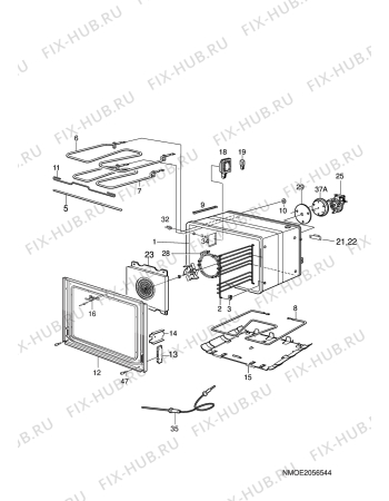 Взрыв-схема комплектующей Electrolux EKI6151 - Схема узла H10 Main Oven Cavity (large)