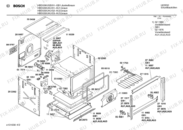 Взрыв-схема плиты (духовки) Bosch HBE636UGB - Схема узла 02