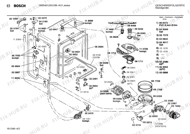 Схема №4 SMS4022SK SMS4022 с изображением Передняя панель для посудомоечной машины Bosch 00270884