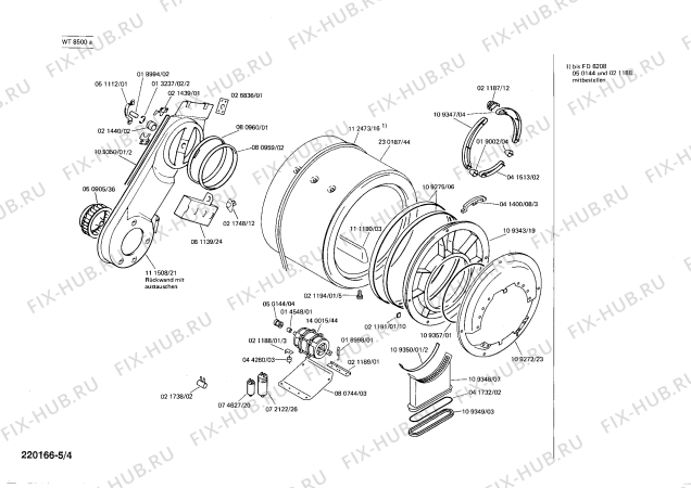 Взрыв-схема сушильной машины Siemens WT8500A FLAUSCHTROCKNER 850 ELEC - Схема узла 04