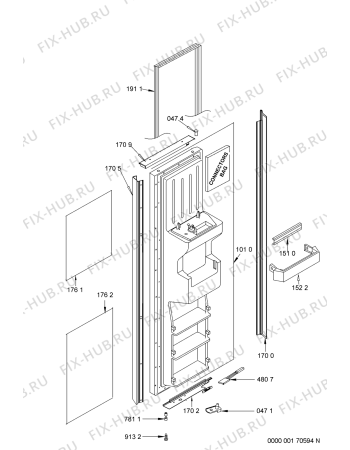 Взрыв-схема холодильника Smeg SRA20NE2 - Схема узла