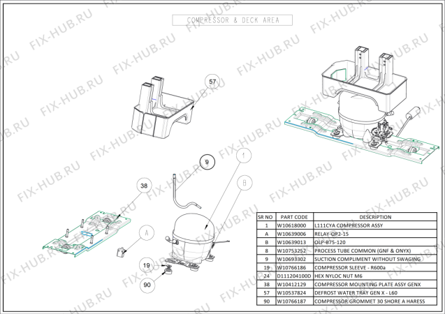 Взрыв-схема холодильника Whirlpool WTM 290 R WH - Схема узла