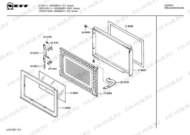 Схема №4 195306897 GB-6120.11 с изображением Дверь для микроволновки Bosch 00118221