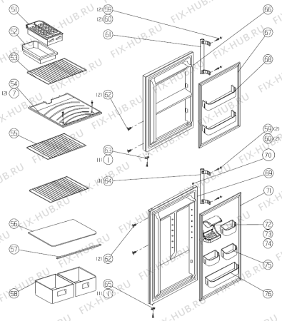 Схема №3 NRF71510XC (292281) с изображением Крышка для холодильника Gorenje 299252