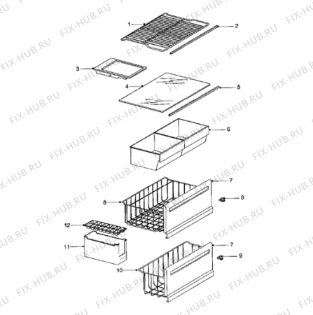 Взрыв-схема холодильника Electrolux ER2655B - Схема узла Furniture
