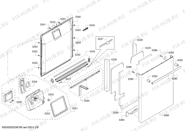 Взрыв-схема посудомоечной машины Bosch SHXM78W54N SuperSilencePlus 42dBA - Схема узла 02