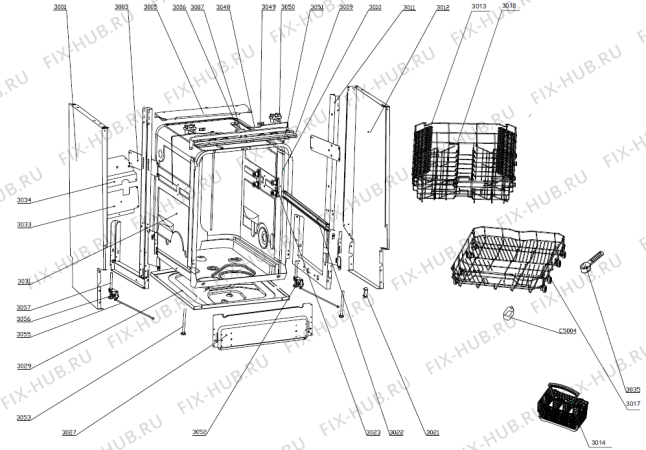 Схема №1 KGI602X (352819, WQP12-9350J) с изображением Запчасть для электропосудомоечной машины Gorenje 405259