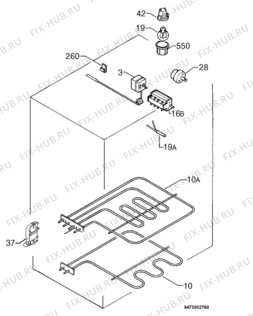 Взрыв-схема плиты (духовки) Zoppas P55E - Схема узла Electrical equipment 268