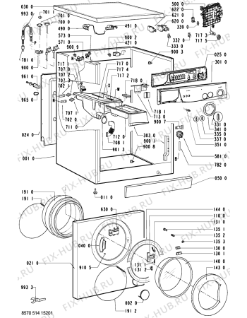 Схема №2 AWM 5145/2 с изображением Кнопка, ручка переключения для стиралки Whirlpool 481241458166