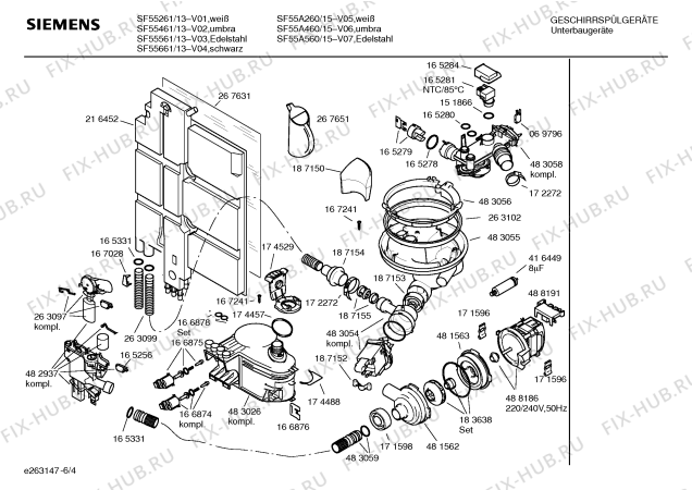 Схема №6 SRI56A02 с изображением Краткая инструкция для посудомойки Siemens 00586077