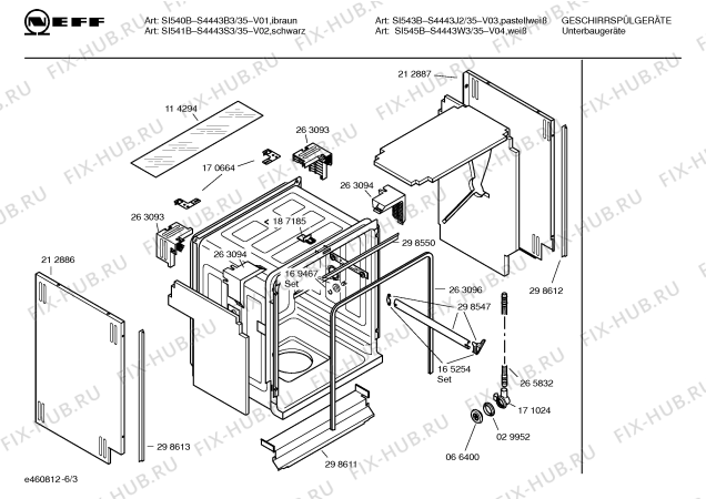 Взрыв-схема посудомоечной машины Neff S4443J2 SI543B - Схема узла 03
