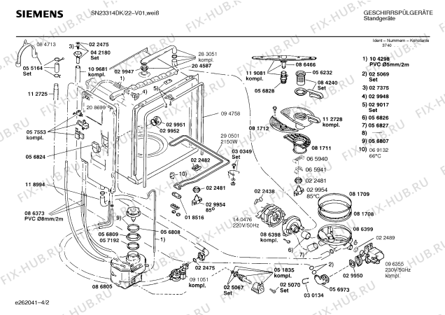 Схема №4 SN23314DK с изображением Панель для электропосудомоечной машины Siemens 00289744