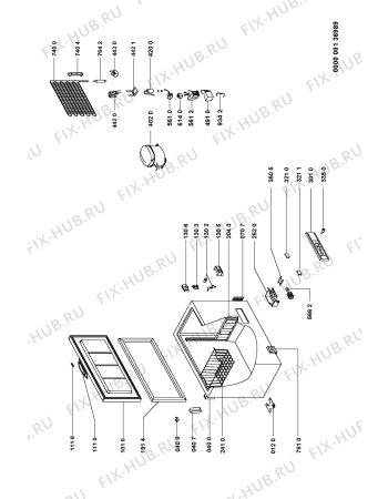 Схема №1 WCF62 с изображением Пружинка для холодильной камеры Whirlpool 481249148037