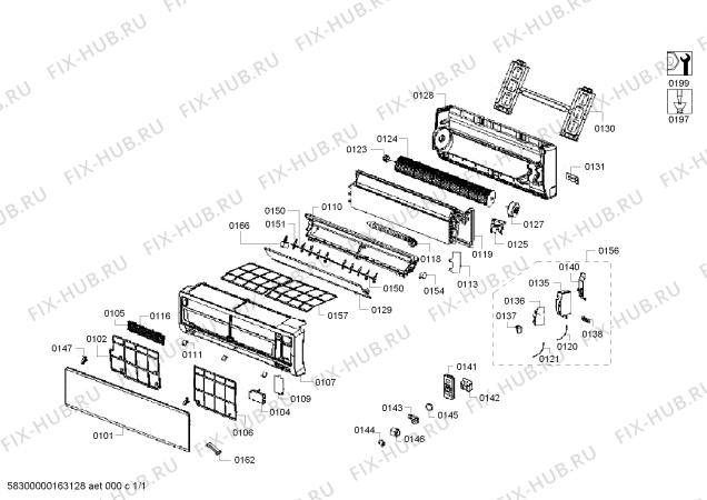 Схема №1 B1ZMI12752 12000 BTU İÇ ÜNİTE с изображением Модуль материнской платы для сплит-системы Bosch 00658434