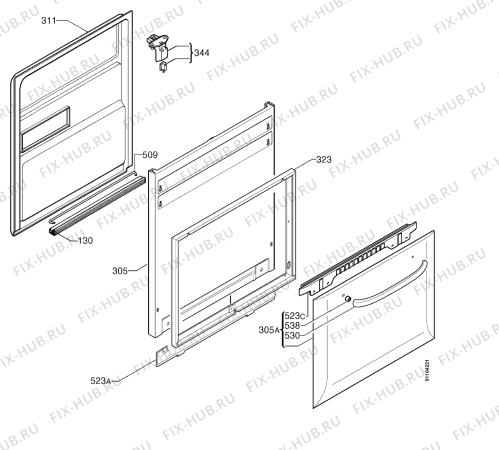 Взрыв-схема посудомоечной машины Zanussi ZDS699EY - Схема узла Door 003