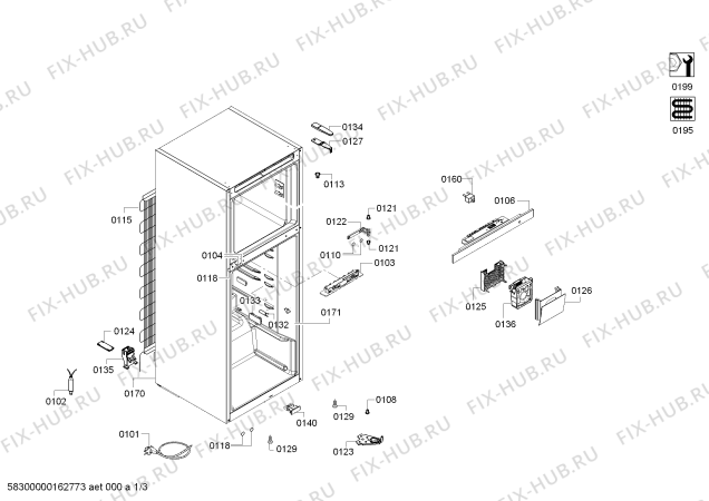 Схема №3 BD2043W3VV с изображением Модуль управления, запрограммированный для холодильной камеры Bosch 00658548