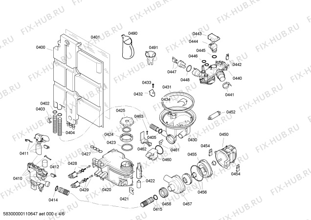 Схема №6 SGIAIH3 LV28A с изображением Модуль управления для посудомоечной машины Bosch 00496377