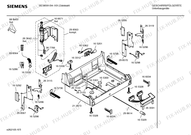 Взрыв-схема посудомоечной машины Siemens SE58591 - Схема узла 05