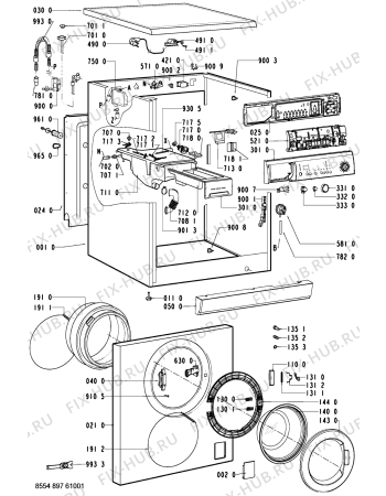 Схема №2 WAK 8660 с изображением Обшивка для стиралки Whirlpool 481245215808