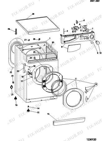 Схема №3 AXD120IT (F027860) с изображением Инструкция по обслуживанию для стиральной машины Indesit C00089015