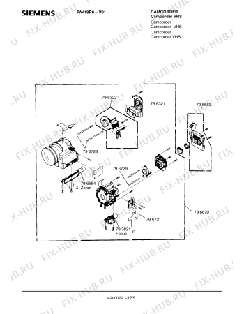 Схема №11 FA418R6 с изображением Набор кнопок для жк-телевизора Siemens 00797137