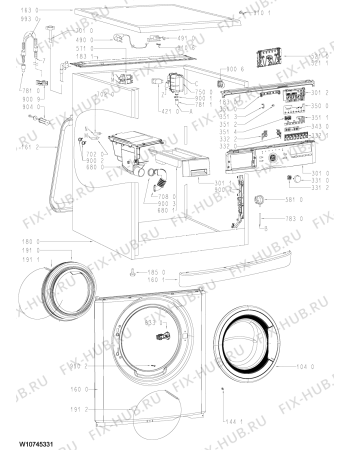 Схема №2 FDLR 90469 с изображением Обшивка для стиральной машины Whirlpool 481010872863