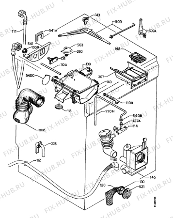 Взрыв-схема стиральной машины Aeg L1045 - Схема узла Water equipment