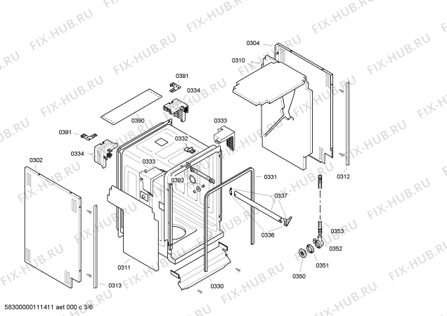 Схема №5 S44E53B0EU с изображением Кнопка для посудомоечной машины Siemens 00427559