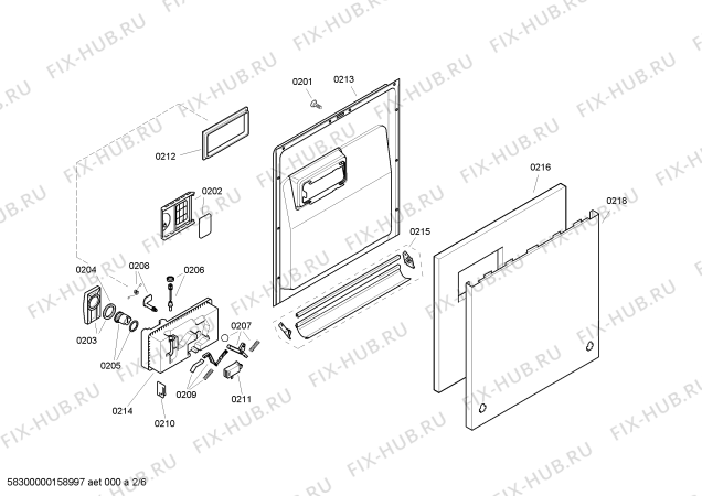 Схема №6 3VS700IP с изображением Передняя панель для посудомоечной машины Bosch 00707999