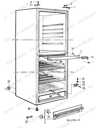 Взрыв-схема холодильника Privileg P3838 - Схема узла C10 Cabinet