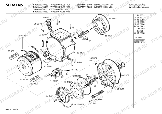 Схема №3 WP81000FG SIWAMAT 8100 с изображением Вкладыш для стиралки Siemens 00263930