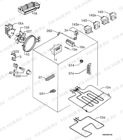 Взрыв-схема плиты (духовки) Privileg 588339_30076 - Схема узла Electrical equipment 268