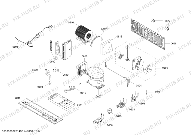 Взрыв-схема холодильника Siemens KA96FP50TI Premium - Схема узла 06