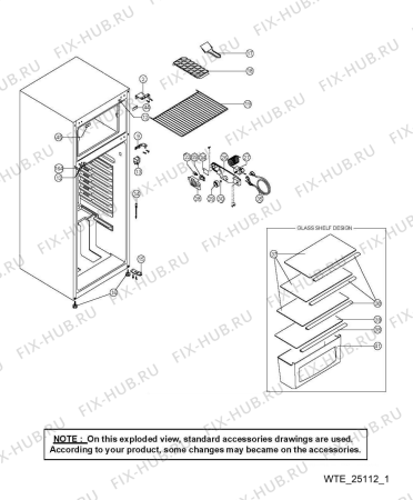 Схема №3 WTE25112 W с изображением Дверца для холодильной камеры Whirlpool 482000013909