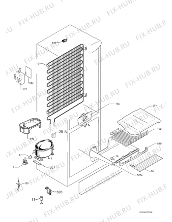 Взрыв-схема холодильника Zanussi ZK29/10F5 - Схема узла Cooling system 017