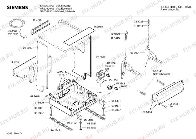 Схема №4 SR53625 с изображением Кнопка для посудомойки Siemens 00167947