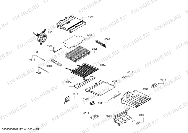 Взрыв-схема холодильника Bosch KGF49PI30 Bosch - Схема узла 03