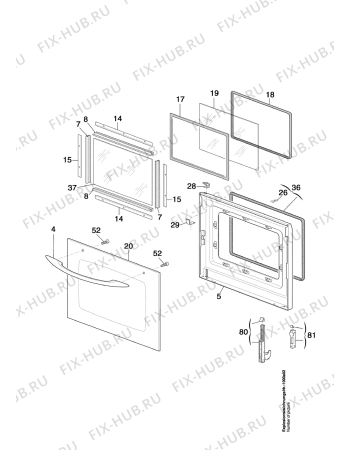 Взрыв-схема плиты (духовки) Arthurmartinelux CM6160W1 - Схема узла Door 003