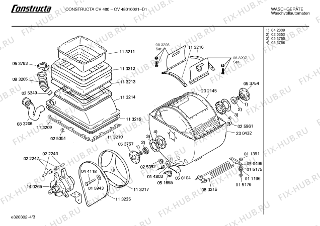 Взрыв-схема стиральной машины Constructa CV48010021 CV480 - Схема узла 03