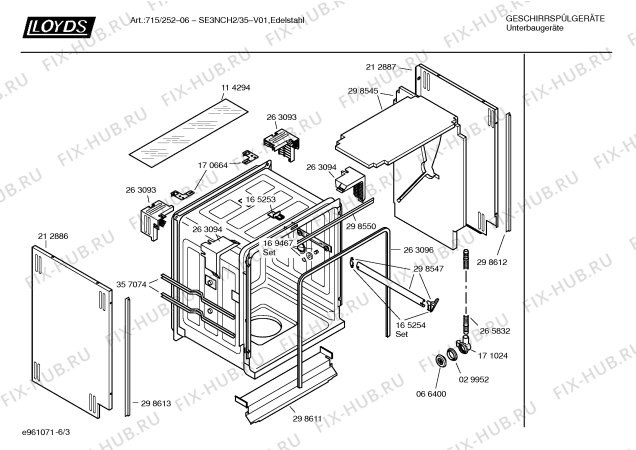 Взрыв-схема посудомоечной машины Lloyds SE3NCH2 Art.: 715/252-06 - Схема узла 03