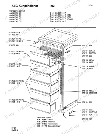 Взрыв-схема холодильника Aeg ARC2702 GS - Схема узла Housing 001