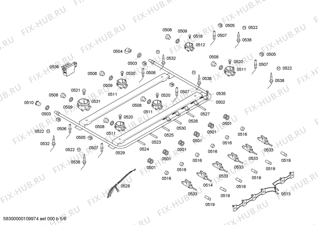 Схема №6 HEC66J42EB PROFESSIONAL с изображением Провод для плиты (духовки) Bosch 00488682