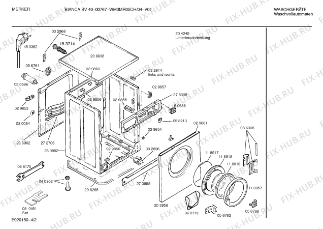 Схема №4 WM3MR05CH BIANCA BV40 с изображением Панель управления для стиралки Bosch 00287010