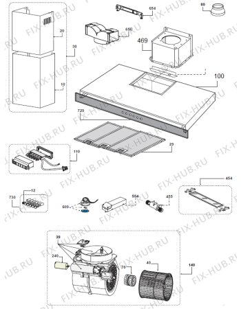 Схема №1 OK930GX (360020, TOP1S2HP) с изображением Стеклышко для вытяжки Gorenje 375955