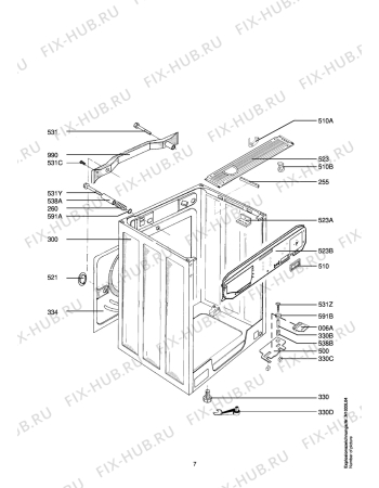 Взрыв-схема стиральной машины Aeg LAVSTARLIGHT-W - Схема узла Housing 001