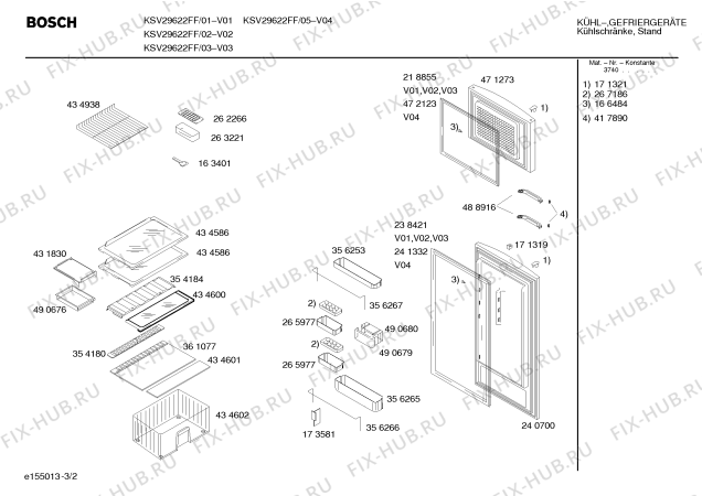 Взрыв-схема холодильника Bosch KSV29622FF - Схема узла 02