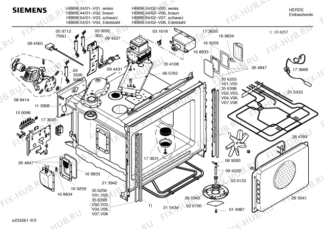 Схема №6 HB89E54CC с изображением Панель управления для электропечи Siemens 00357891